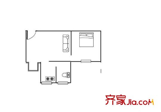 南海大厦 1室 户型图