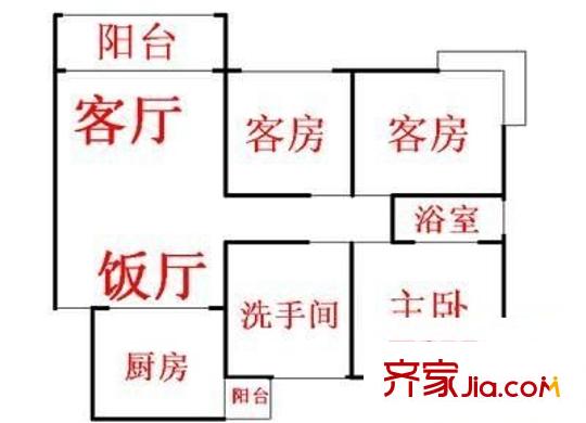 新世界家园 3室 户型图