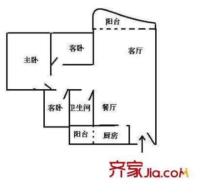 荔枝花园 3室 户型图