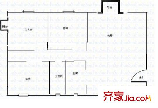 荔枝花园 3室 户型图