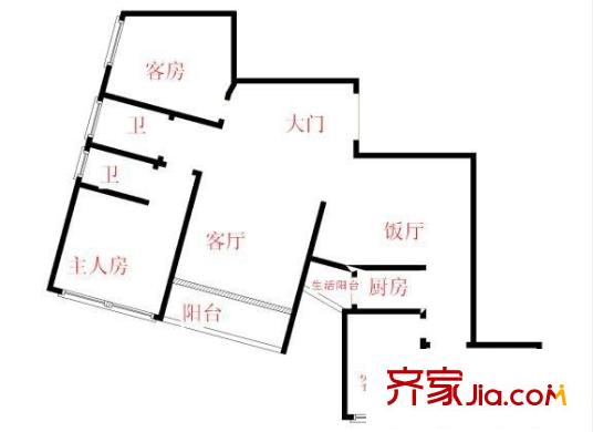 长泰花园 4室 户型图