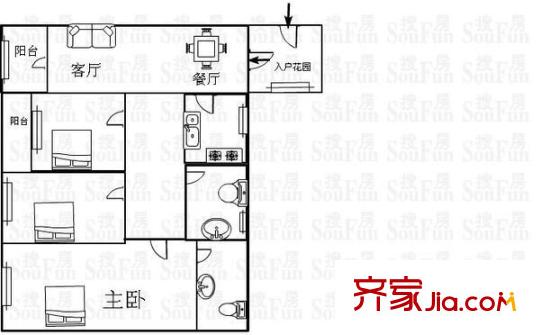 佳兆业可园二期 4室 户型图