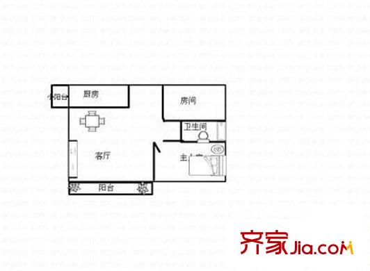 皇都广场 2室 户型图