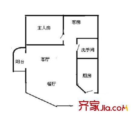 园岭花园 2室 户型图