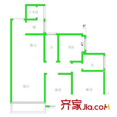 百花园二期 3室 户型图