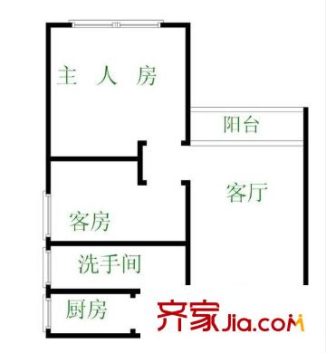 百花园二期 2室 户型图
