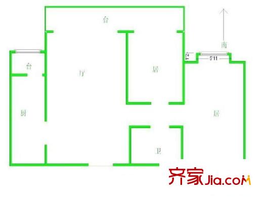 众冠西郡园 2室 户型图