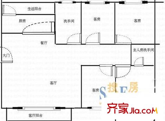 城市印象家园 4室 户型图