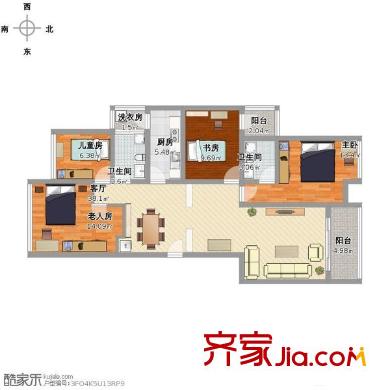 国香清林郡 4室 户型图