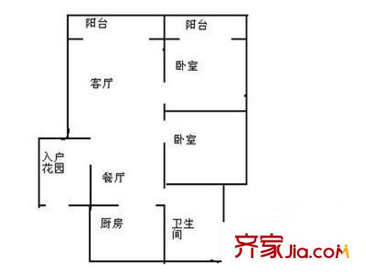 福中福花园二期 2室 户型图