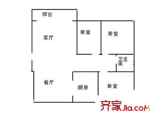 福中福花园二期 3室 户型图