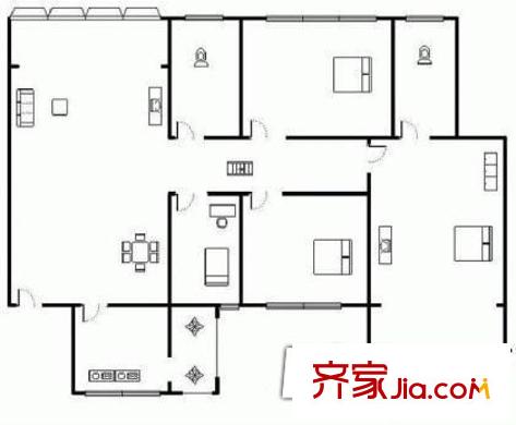 春和雅苑 3室 户型图