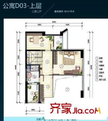 中信红树湾四期 2室 户型图