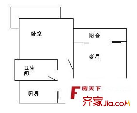 先科花园 1室 户型图
