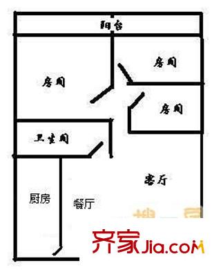 愉康大厦 3室 户型图