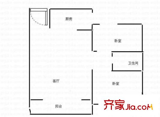祥云苑 2室 户型图