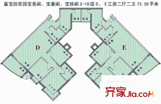 嘉宝田花园一期 户型图