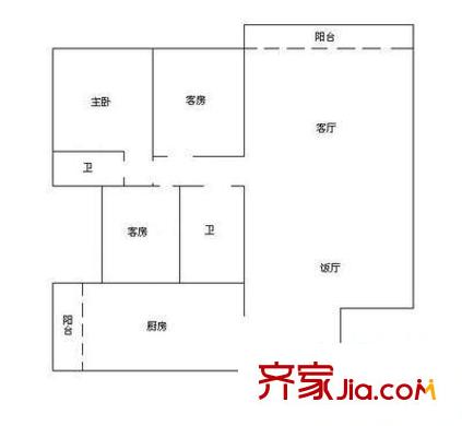 新亚洲广场 3室 户型图