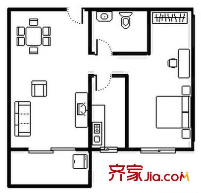深圳 南景豪庭 一房二厅一卫