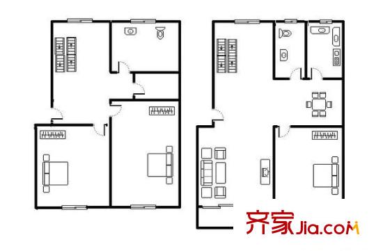 龙都花园 3室 户型图