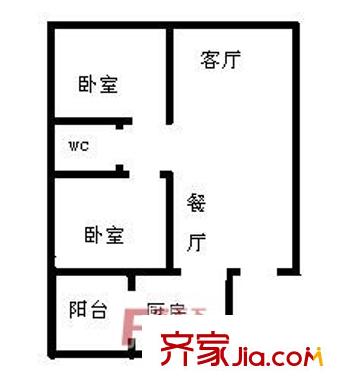 金晖大厦 2室 户型图