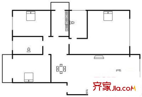 海印长城二期 3室 户型图
