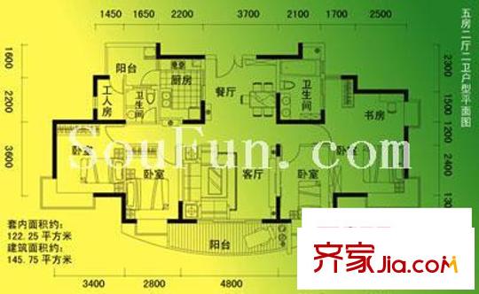 鸿昌花园 5室 户型图