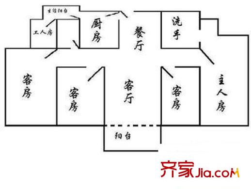 鸿昌花园 4室 户型图