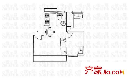 德兴花园 2室 户型图