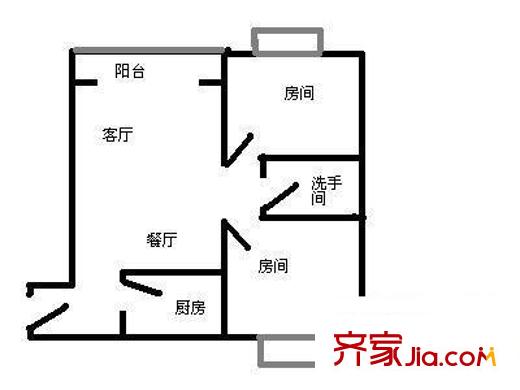 学府花园 2室 户型图