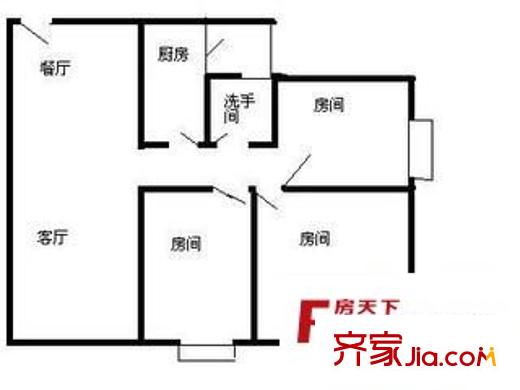 学府花园 2室 户型图
