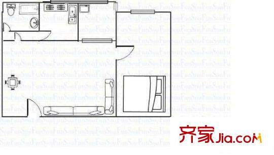 天泽花园 2室 户型图