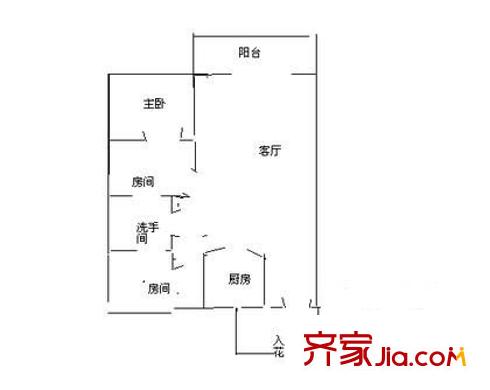 丽湾商务公寓户型图丽湾国际公寓 户型图4 3室2厅1卫1厨