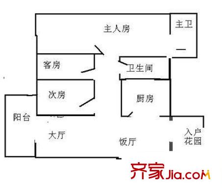 佳兆业可园五期户型图3房2厅户型图 3室2厅2卫1厨