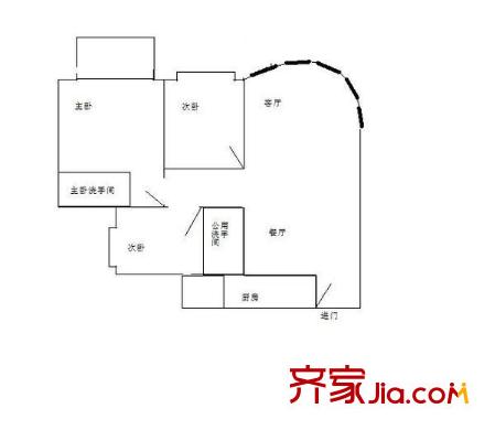 世外桃源 3室 户型图
