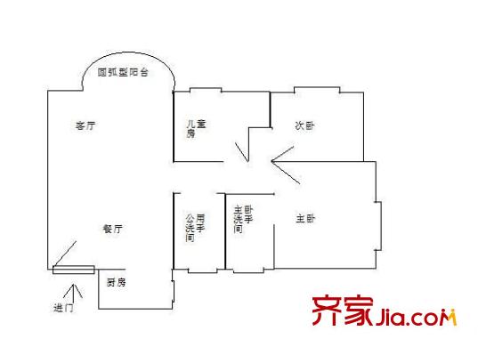 世外桃源 3室 户型图