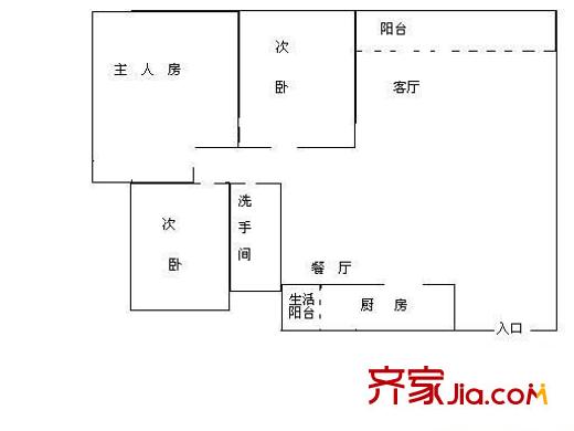 世外桃源 3室 户型图