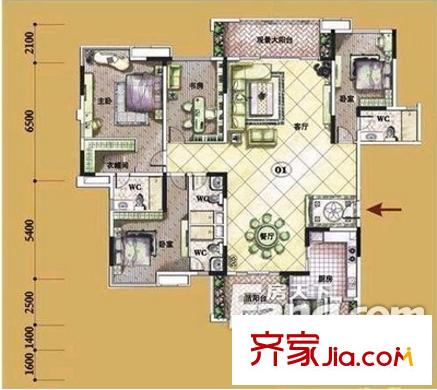 桃源居首府 3室户型图
