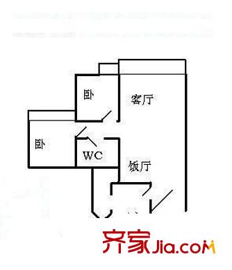 黄埔雅苑二期户型图户型图8 2室2厅1卫1厨