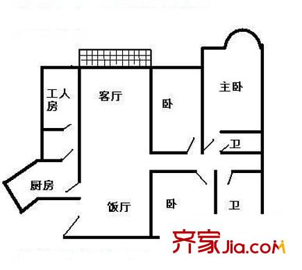 黄埔雅苑二期户型图户型图6 4室2厅2卫1厨