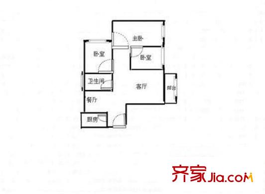 桃源村二期 3室 户型图