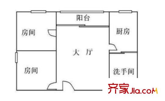 艺华花园 2室 户型图