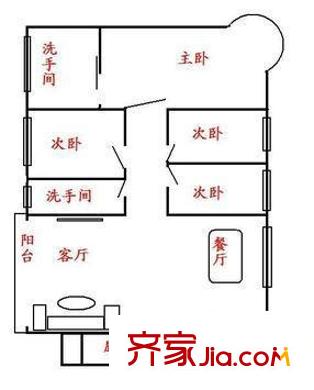 金域豪庭 4室 户型图