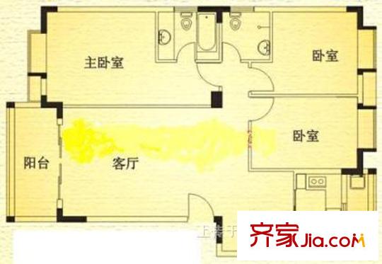 东方沁园 3室 户型图