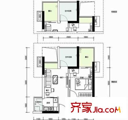 豪方卉园 5室 户型图