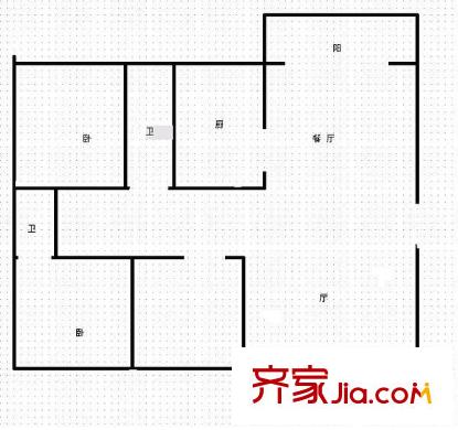 光谷青年城（還建房）戶型圖光谷青年城 3室 戶型圖 3室2廳2衛(wèi)1廚