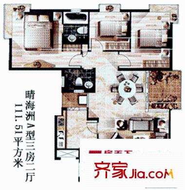 深圳招商海月花园二期户型图3