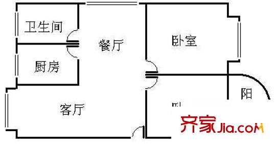 马家龙小区 2室 户型图