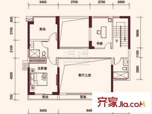 南光城市花园户型图南光户型I户型四房二厅178平复式上层 4室2厅