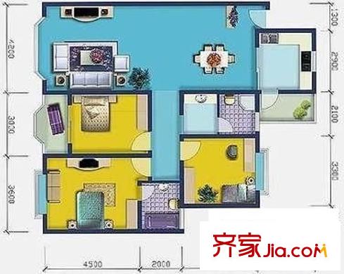 欧意轩花园 3室 户型图